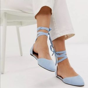 ASOS Ankle Wrap Ballet Flat - Size 10